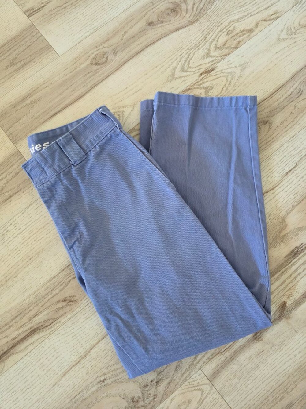 Dickies Worker Crop Roll Hem Pants light porcelain/gulf blue– Size 5/27 EUC
